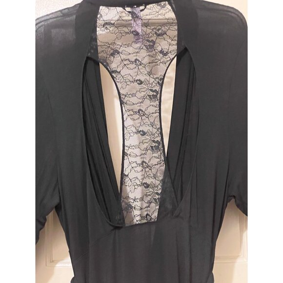 Savage X Fenty S/M Robe Exclusive CLF Racerback Long Sleeve Robe Caviar Black - Picture 16 of 16